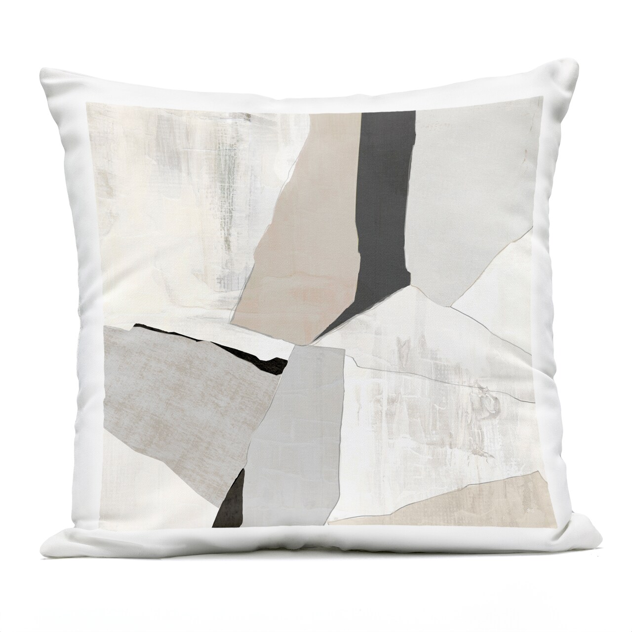 Stupell Industries Neutral Hued Abstract Shapes Outdoor Printed Pillow, design by Susan Jill, 18 x 7 x 18
